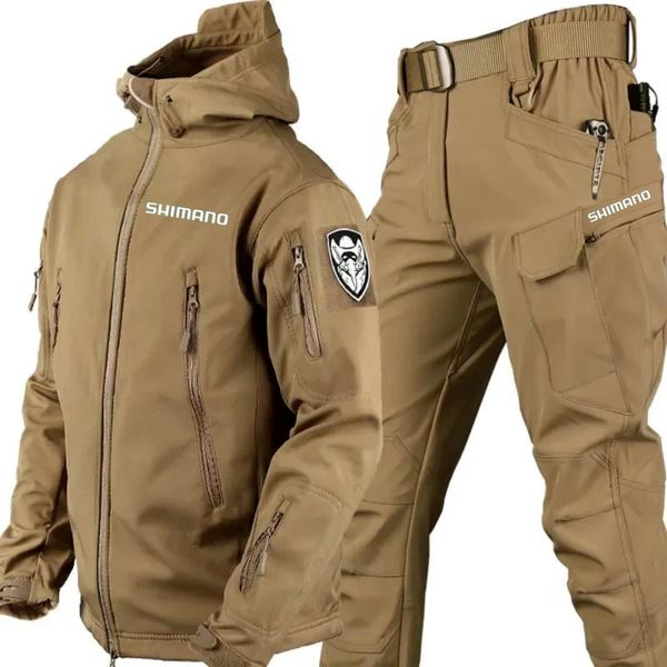 Conjunto Shimano Impermeável Militar com Proteção UV + Calça de Pesca Tática