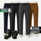 [Leve 4, Pague Só 2] Calça Valeno Masculina Térmica em Poliéster, Elastano e Algodão com Forro Fleece + BRINDES