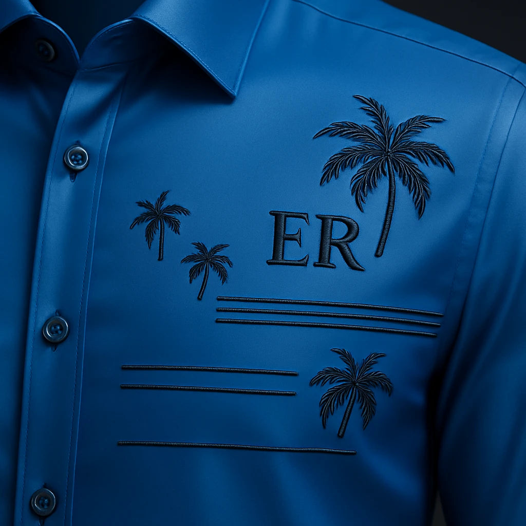 [PAGUE 3 LEVE 5] Camisa Social Masculina Rivanel em 68% Viscose, 27% Seda Tecnológica e 5% Elastano + BRINDES: Cinto, Carteira e Relógio