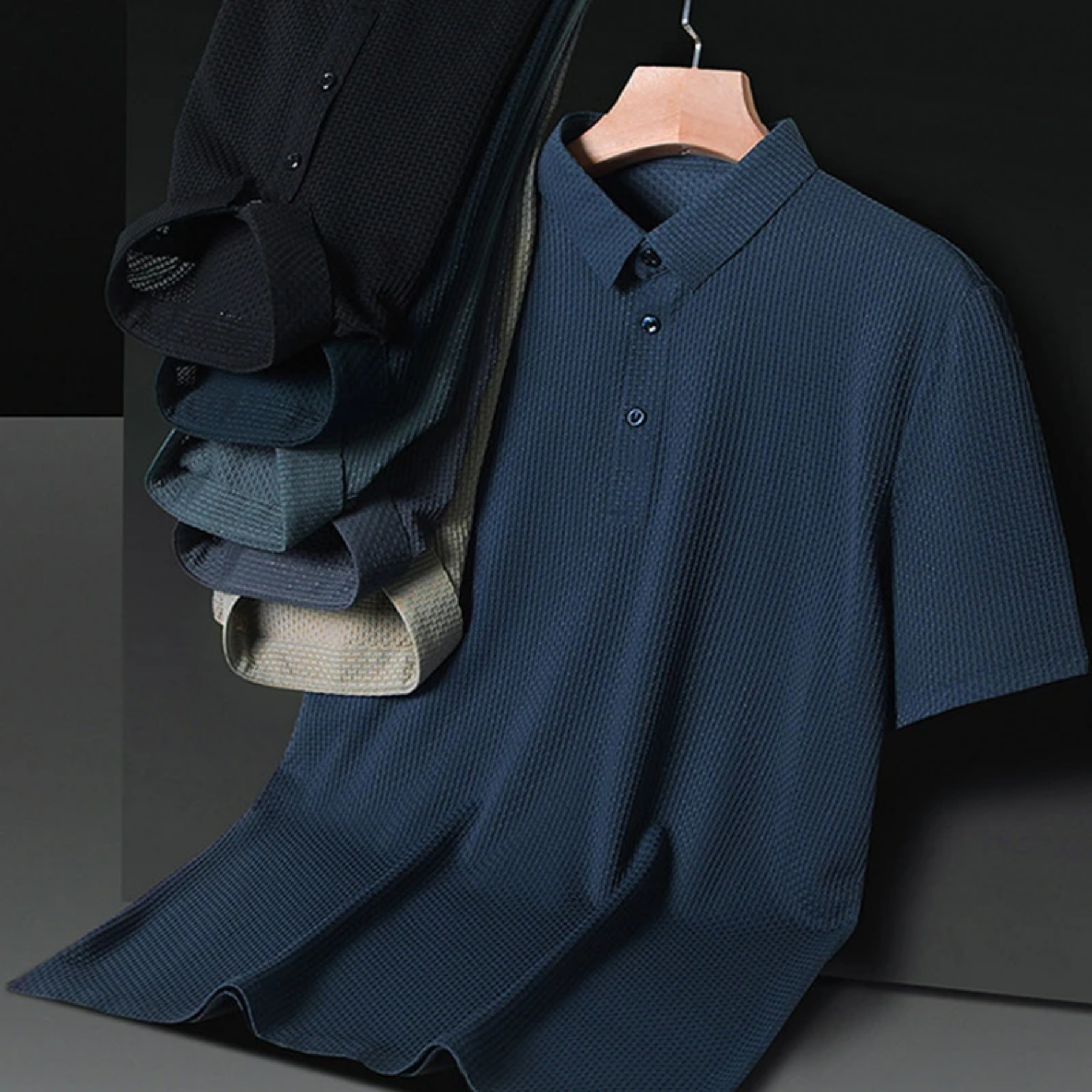 [Leve 5, Pague 3] Camisa Polo Masculina Drax em Seda Gelo e Poliéster (QUEIMA DE ESTOQUE)